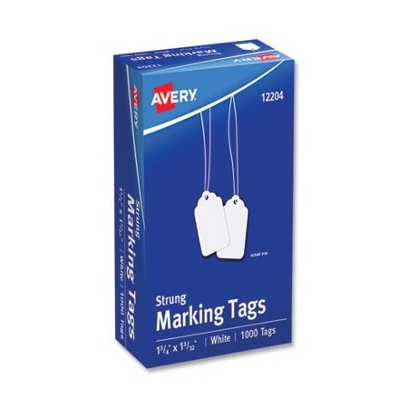 Avery Dennison Avery, Medium-Weight White Marking Tags, 1 3/4 X 1 3/32, 1000PK 12204